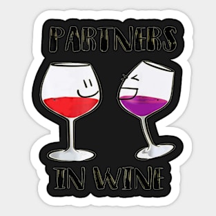 Partners In Wine Tshirt Sticker